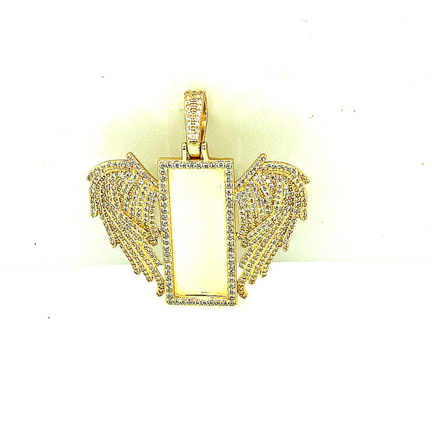 Rectangle Wing Silver Pendant