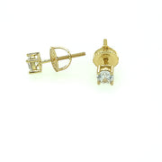 925 Sterling Silver Round Shaped Solitaire Stud Earring 4MM