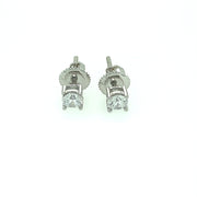 925 Sterling Silver Round Shaped Solitaire Stud Earring 4MM