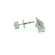 925 Sterling Silver Round Shaped Solitaire Stud Earring 4MM