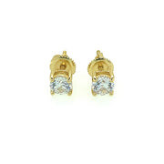 925 Sterling Silver Round Shaped Solitaire Stud Earring 5MM