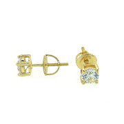 925 Sterling Silver Round Shaped Solitaire Stud Earring 3MM