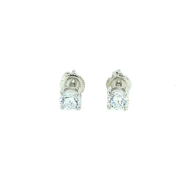 925 Sterling Silver Round Shaped Solitaire Stud Earring 5MM