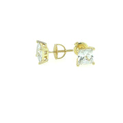 925 Sterling Silver Square Shaped Solitaire Stud Earring 3MM