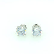 925 Sterling Silver Round Shaped Solitaire Stud Earring 8MM