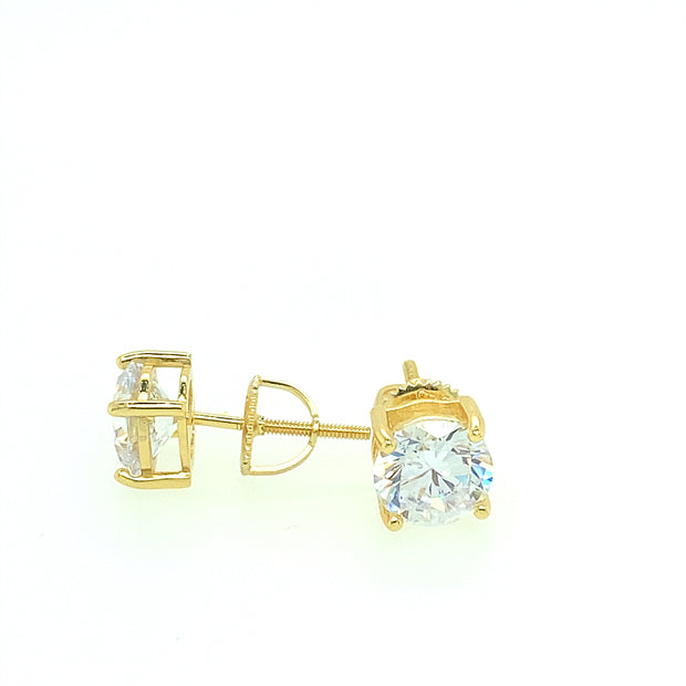 925 Sterling Silver Round Shaped Solitaire Stud Earring 8MM