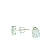 925 Sterling Silver Round Shaped Solitaire Stud Earring 7MM