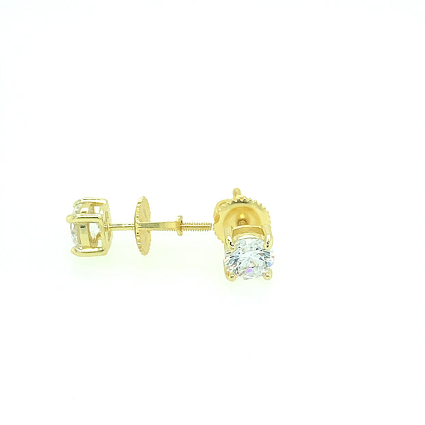 925 Sterling Silver Round Shaped Solitaire Stud Earring 7MM