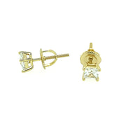 925 Sterling Silver Square Shaped Solitaire Stud Earring 4MM