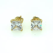 925 Sterling Silver Square Shaped Solitaire Stud Earring 6MM