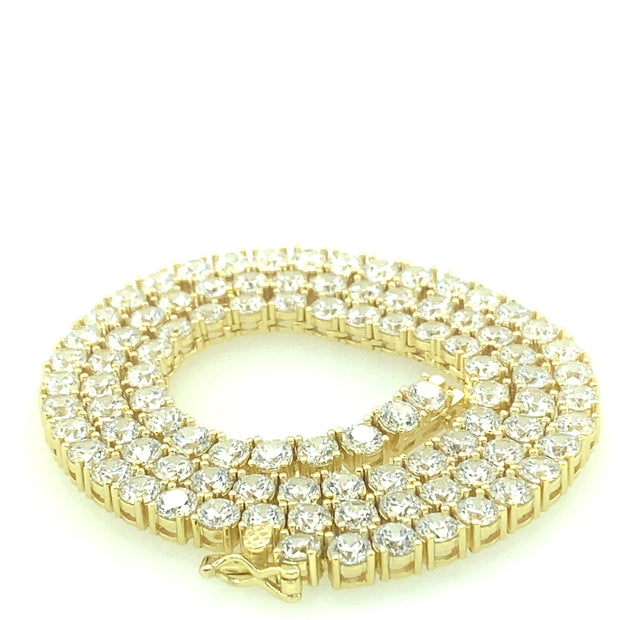 925 Sterling Silver Square Tennis Chain 4MM