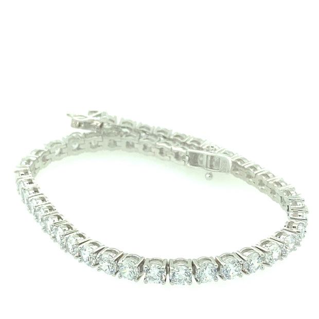 925 Sterling Silver Square Tennis Bracelet 4MM