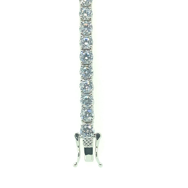 925 Sterling Silver Square Tennis Bracelet 4MM