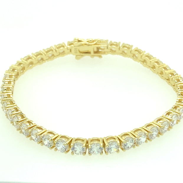 925 Sterling Silver Square Tennis Bracelet 3MM