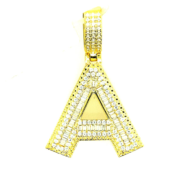 Silver Straight Baguette Initials