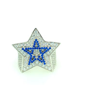 STAR SHAPE. SILVER RING