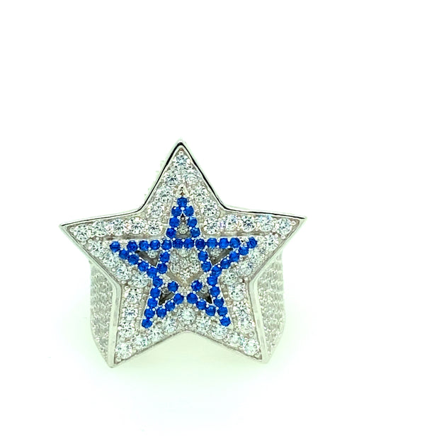 STAR SHAPE. SILVER RING