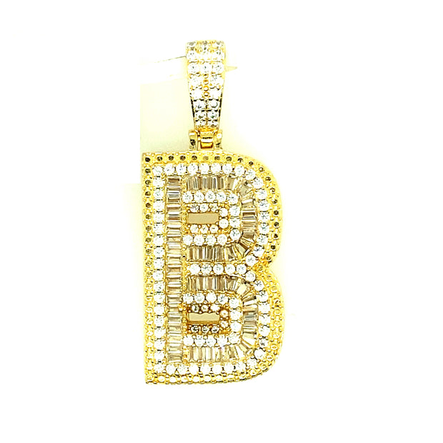 Silver Straight Baguette Initials