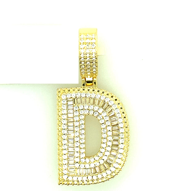 Silver Straight Baguette Initials