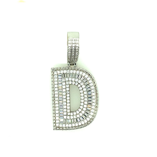 Silver Straight Baguette Initials