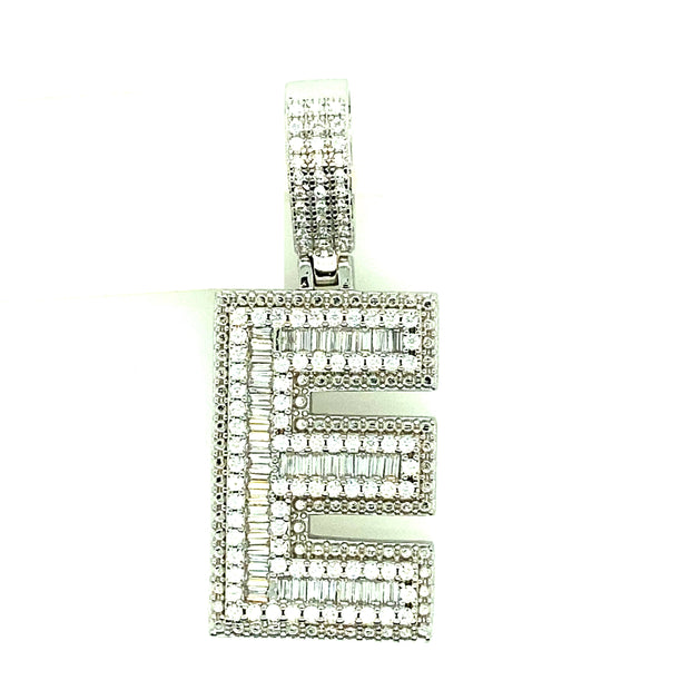 Silver Straight Baguette Initials