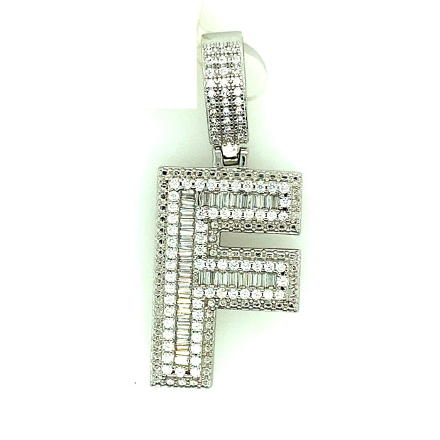 Silver Straight Baguette Initials