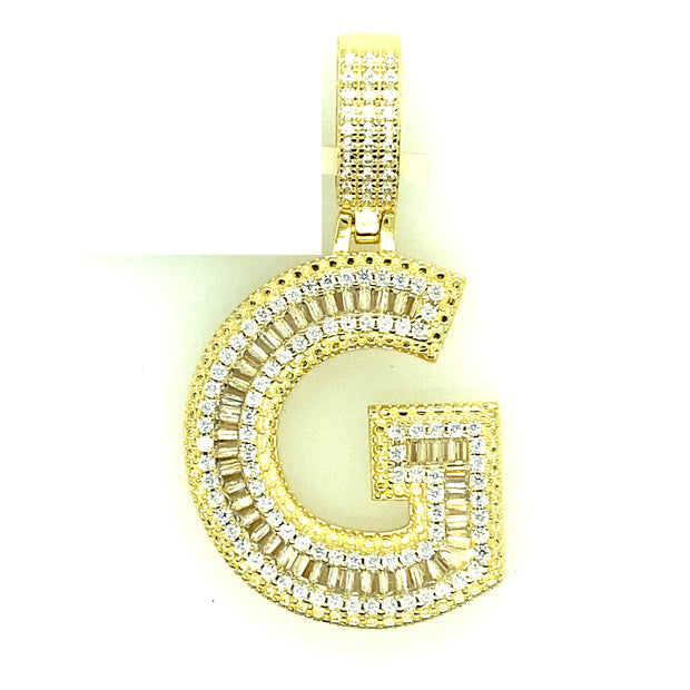 Silver Straight Baguette Initials
