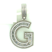 Silver Straight Baguette Initials