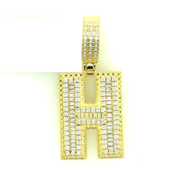 Silver Straight Baguette Initials