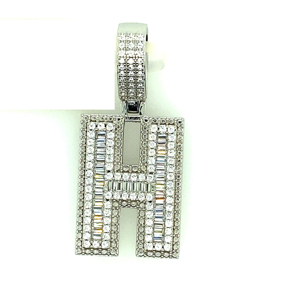 Silver Straight Baguette Initials