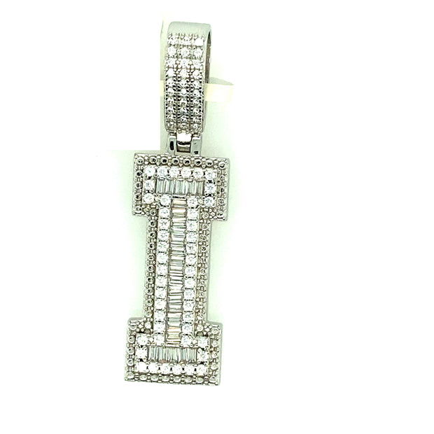 Silver Straight Baguette Initials