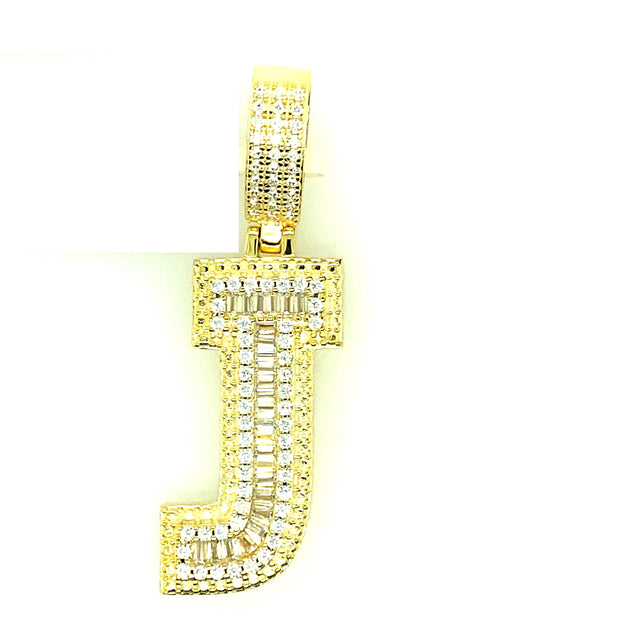 Silver Straight Baguette Initials