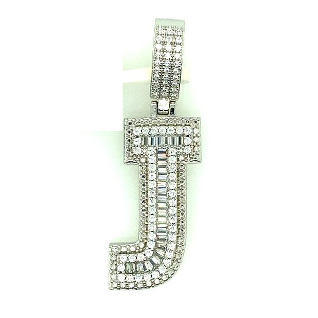 Silver Straight Baguette Initials