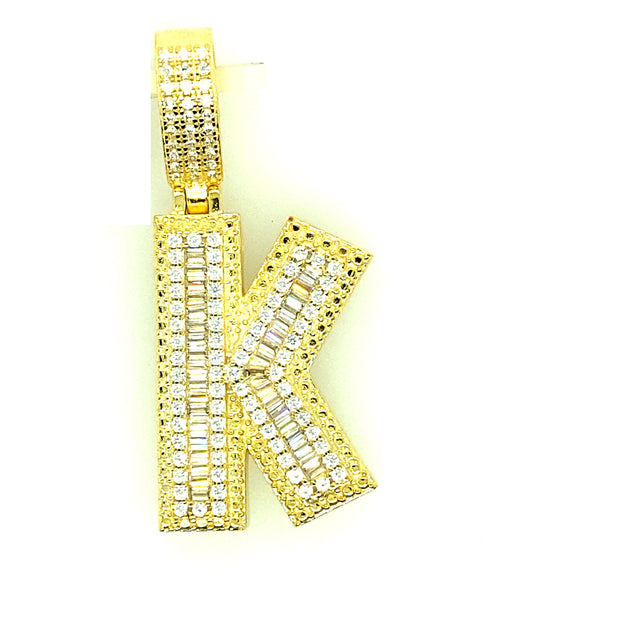 Silver Straight Baguette Initials