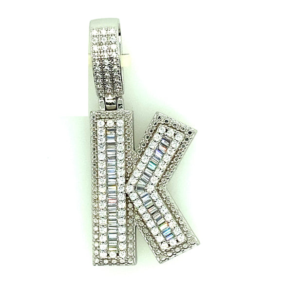 Silver Straight Baguette Initials