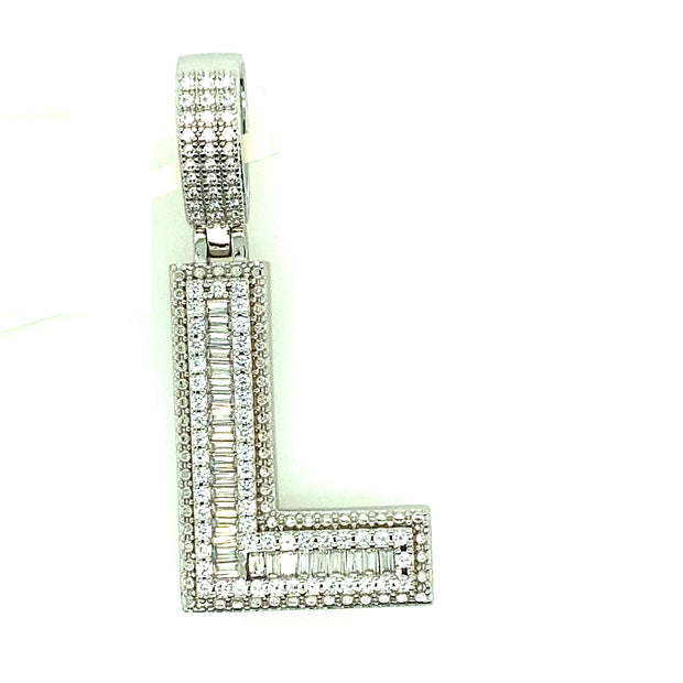 Silver Straight Baguette Initials