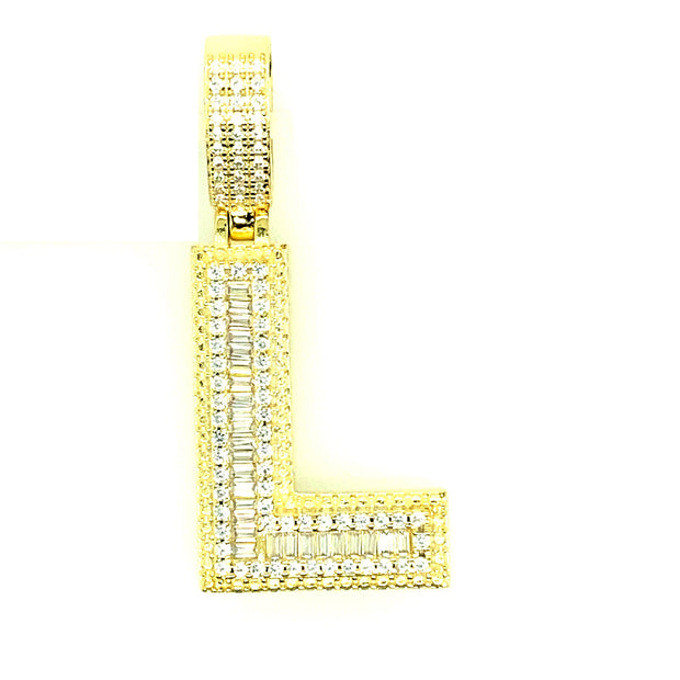 Silver Straight Baguette Initials
