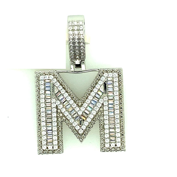 Silver Straight Baguette Initials