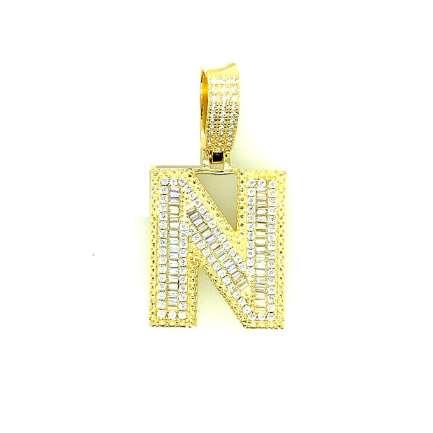 Silver Straight Baguette Initials