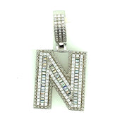Silver Straight Baguette Initials
