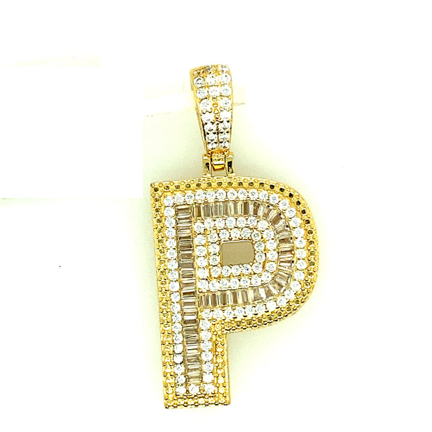 Silver Straight Baguette Initials