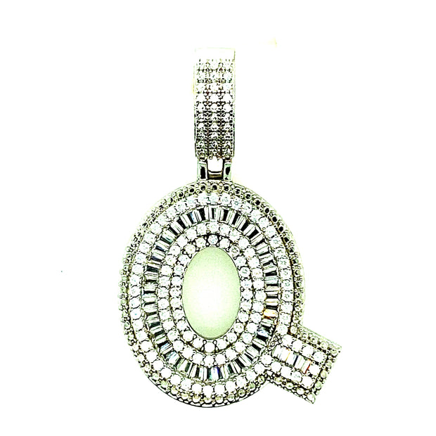 Silver Straight Baguette Initials