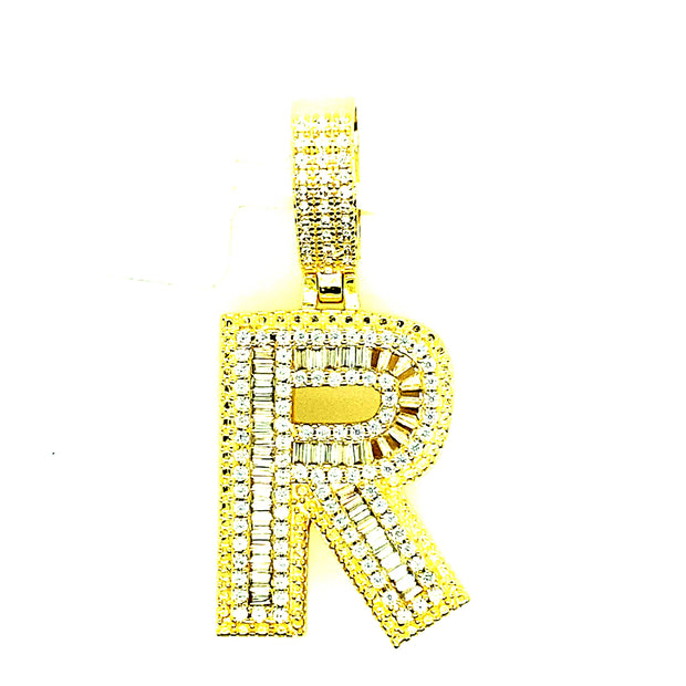 Silver Straight Baguette Initials