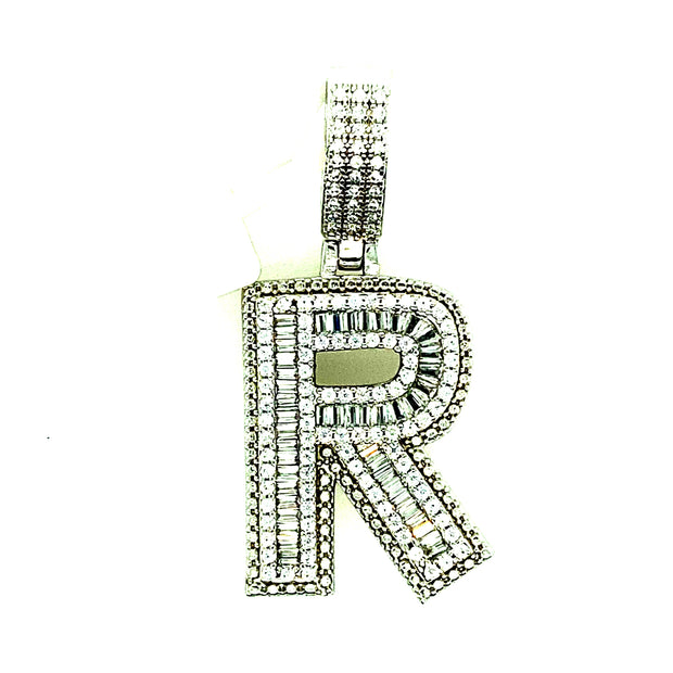 Silver Straight Baguette Initials