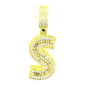 Silver Straight Baguette Initials