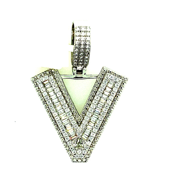 Silver Straight Baguette Initials