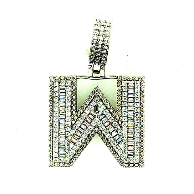 Silver Straight Baguette Initials