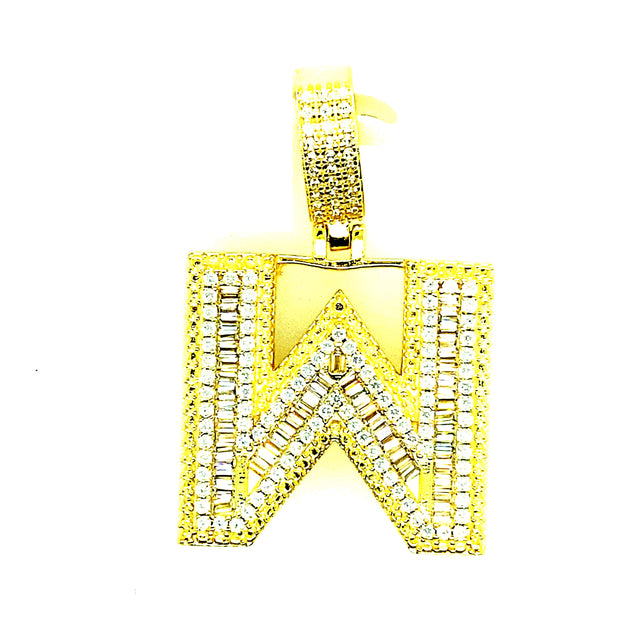 Silver Straight Baguette Initials