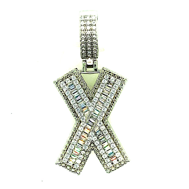Silver Straight Baguette Initials