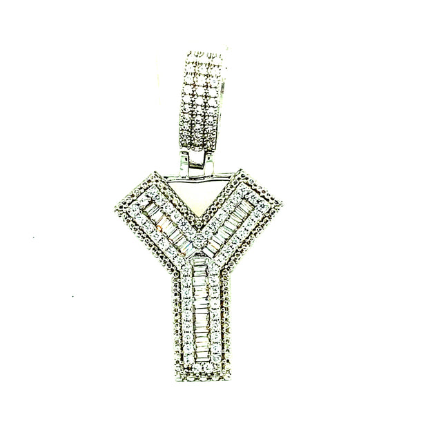 Silver Straight Baguette Initials